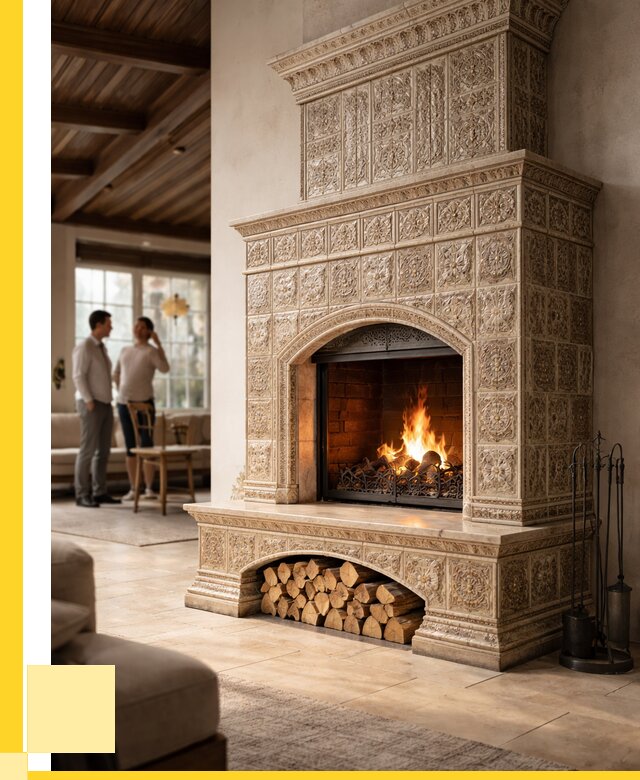 Купить изразцовый камин в Салавате от 266725 р. | ЭриданСлв