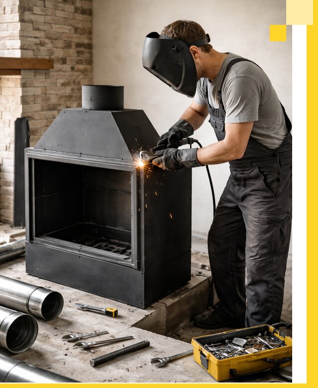 Продажа и установка металлических каминов в Салавате под ключ