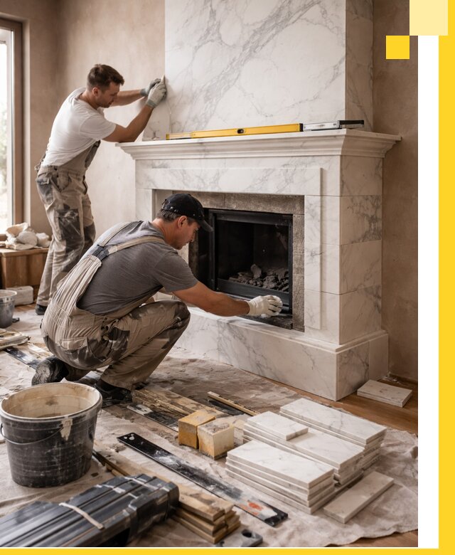 Отделка каминов в Салавате качественные облицовочные работы