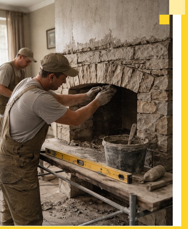 Изготовление каминов под ключ в Салавате, монтаж и отделка