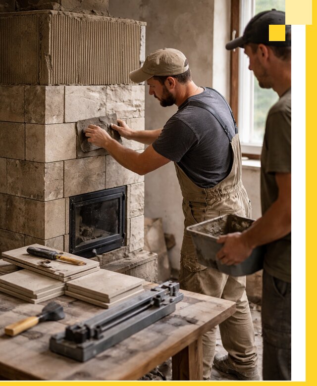 Профессиональная облицовка печей в Салавате: керамика и камень