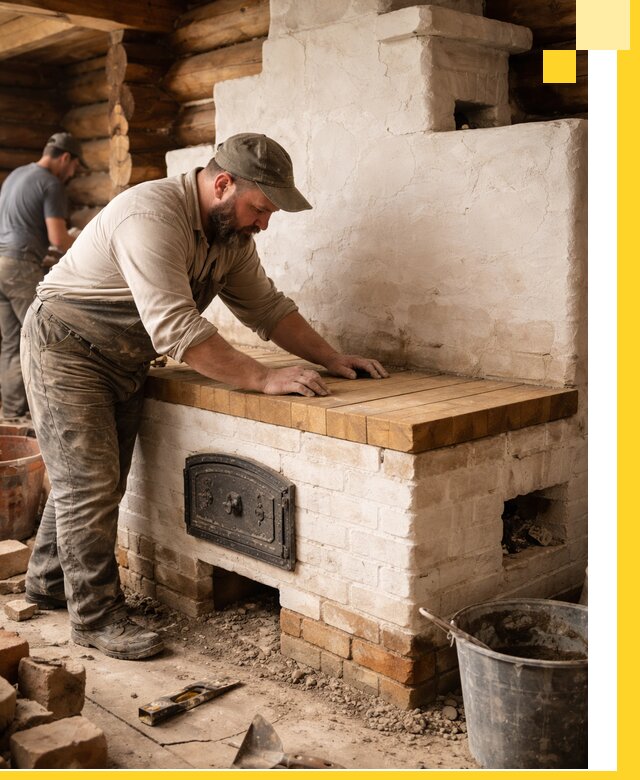 Проектирование и установка русской печи с лежанкой в Салавате