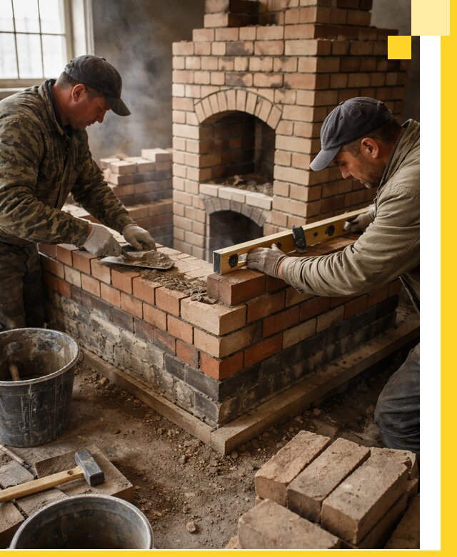 Изготовление и монтаж печей и каминов из кирпича в Салавате