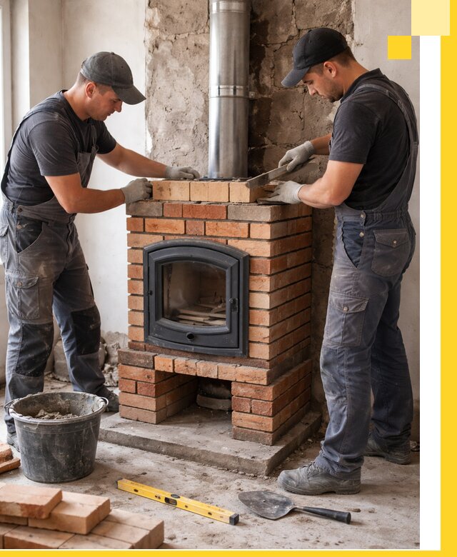 Монтаж печи камина под ключ в Салавате с гарантией и пусконаладкой