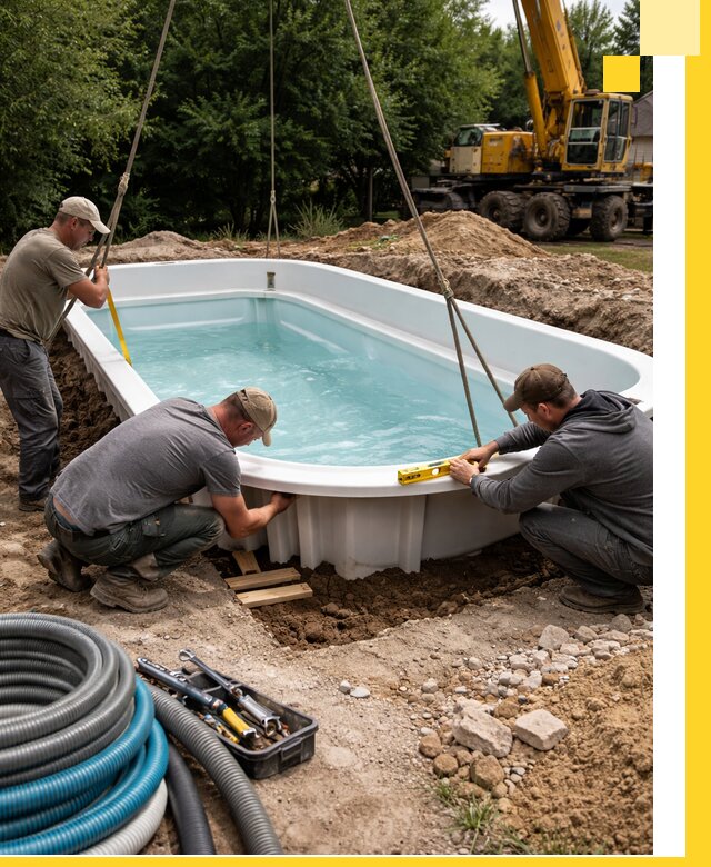 Установка и монтаж композитных бассейнов под ключ в Салавате