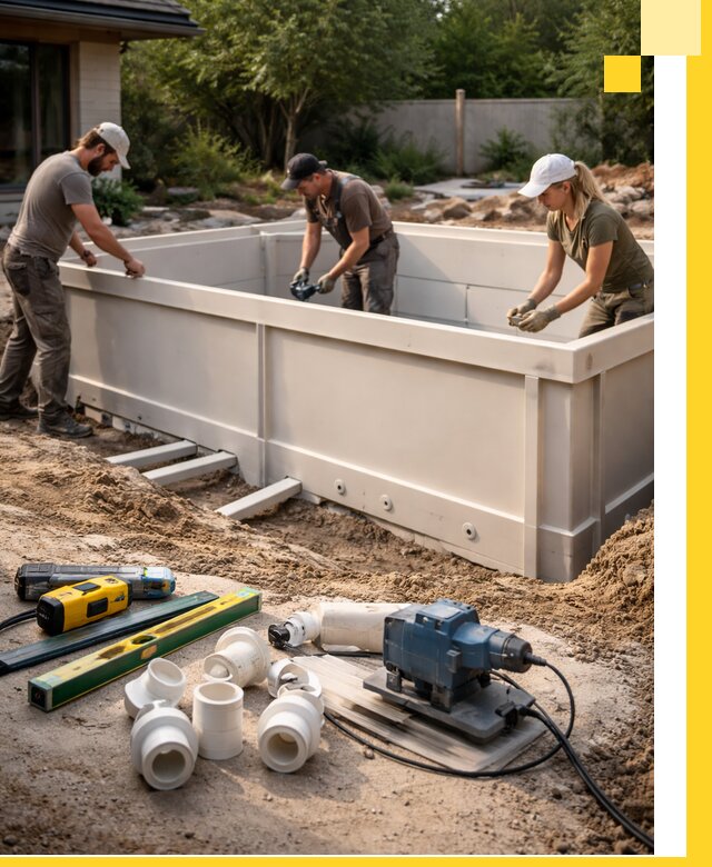 Установка полипропиленовых бассейнов под ключ в Салавате