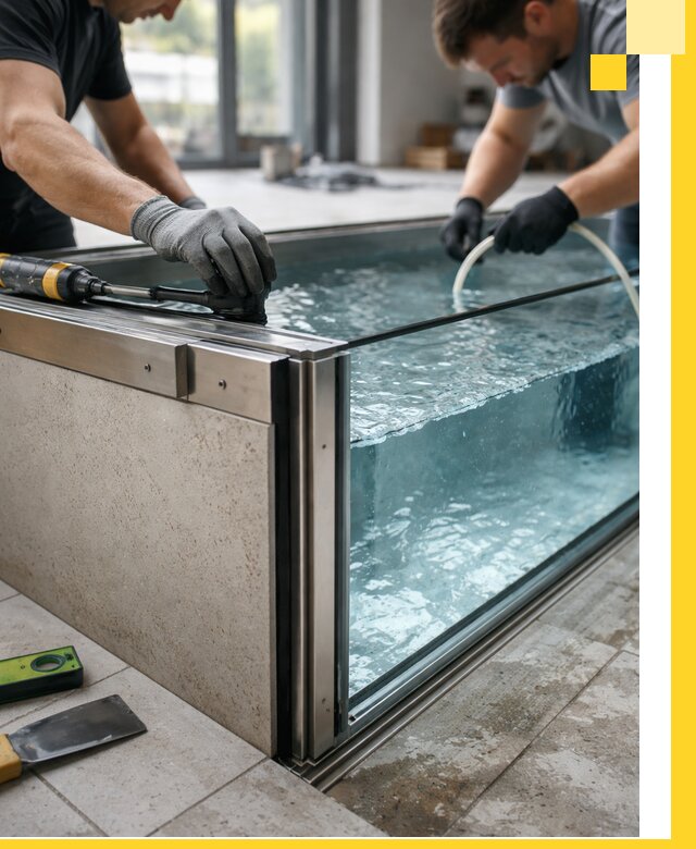 Проектирование и монтаж стеклянных бассейнов в Салавате