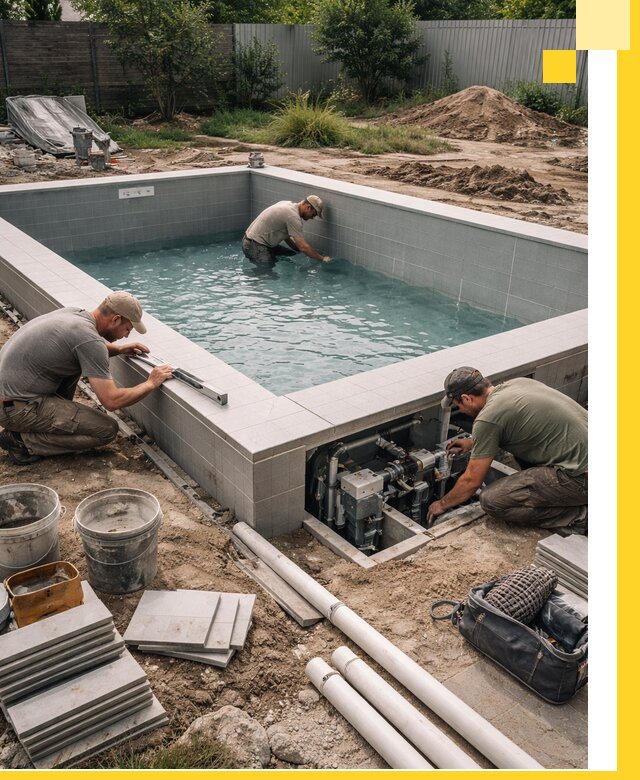 Строительство и монтаж бассейнов для дачи под ключ в Салавате