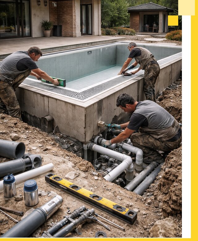 Строительство переливных бассейнов в Салавате под ключ