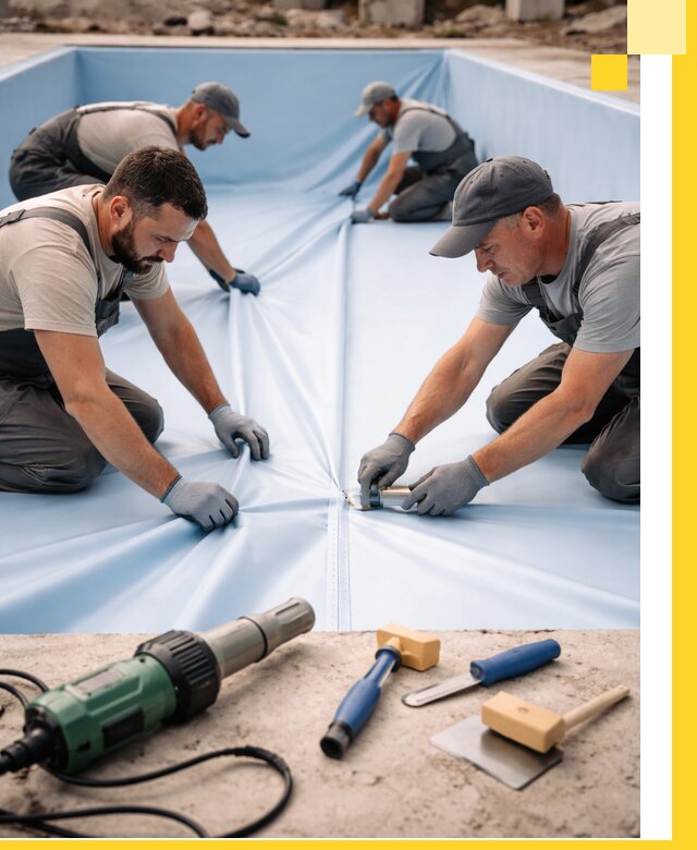 ПВХ пленка для бассейнов с монтажом и гарантией в Салавате