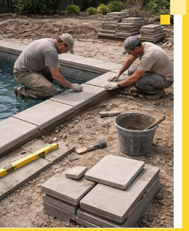 Установка и изготовление копингового камня для бассейнов в Салавате