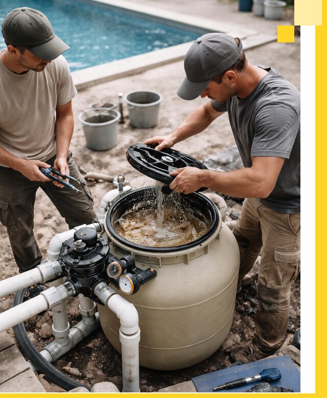 Установка и обслуживание песочных фильтров для бассейнов в Салавате