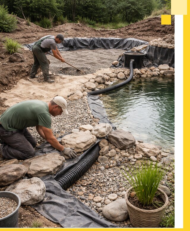 Строительство природных бассейнов и озер в Салавате под ключ