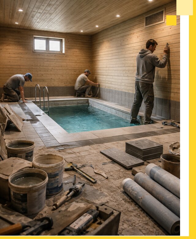 Строительство бани с бассейном и сауной под ключ в Салавате