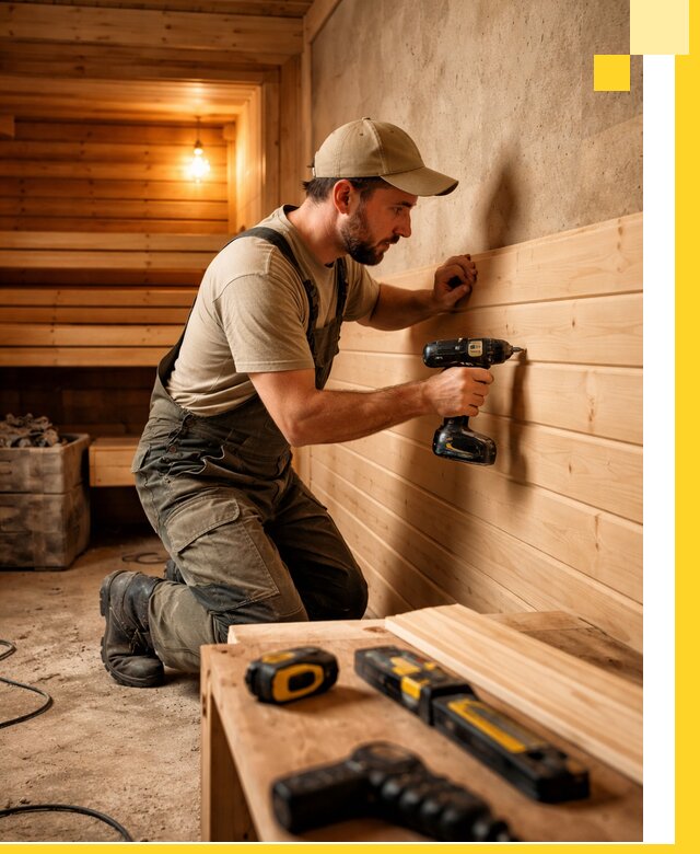 Профессиональная внутренняя отделка бани в Салавате под ключ