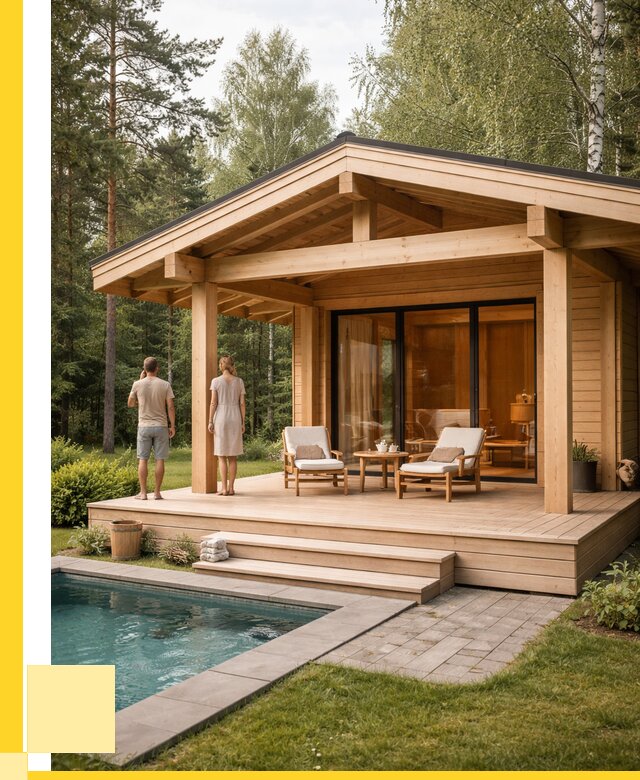 Бани с террасой под ключ в Салавате от 640140 р. | ЭриданСлв