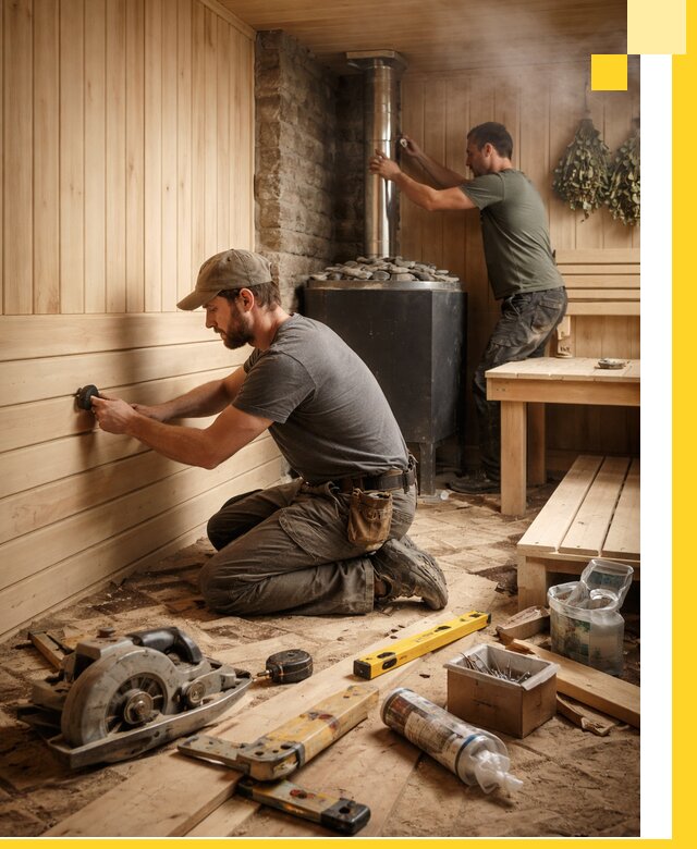 Полное строительство и оснащение парных под ключ в Салавате