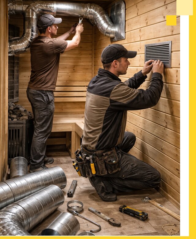 Проектирование и монтаж вентиляции бани в Салавате под ключ