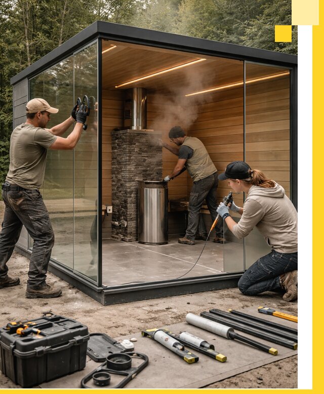 Проектирование и строительство стеклянных бань в Салавате