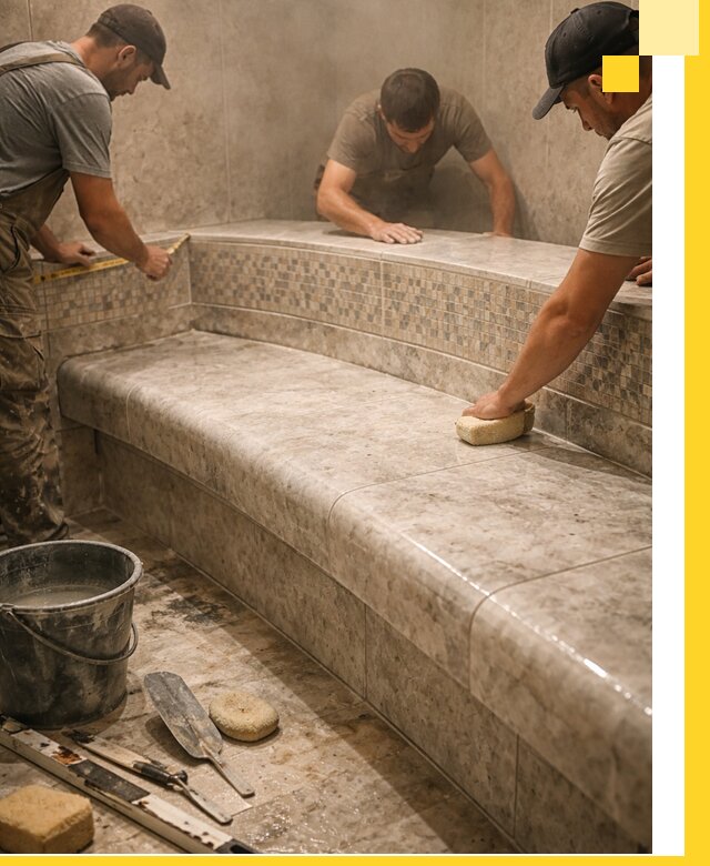 Изготовление и установка сидений для хамама в Салавате