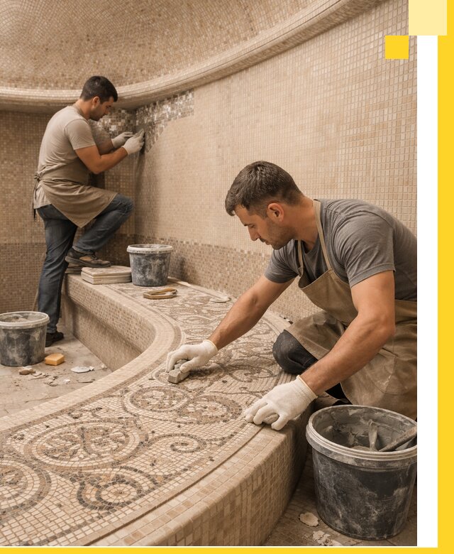 Плитка для хамама в Салавате, укладка, подбор и поставка